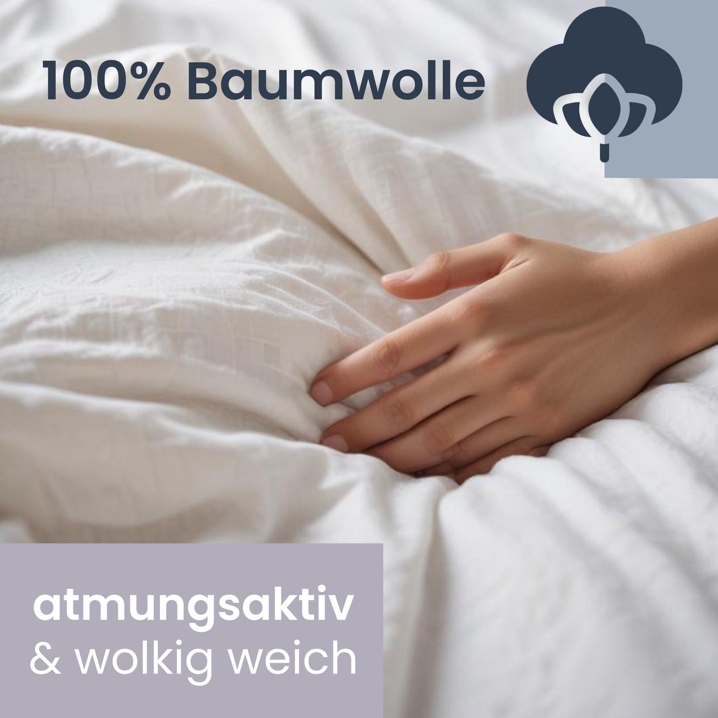 Gewichtsdecken Bettbezug weiß 135x200cm