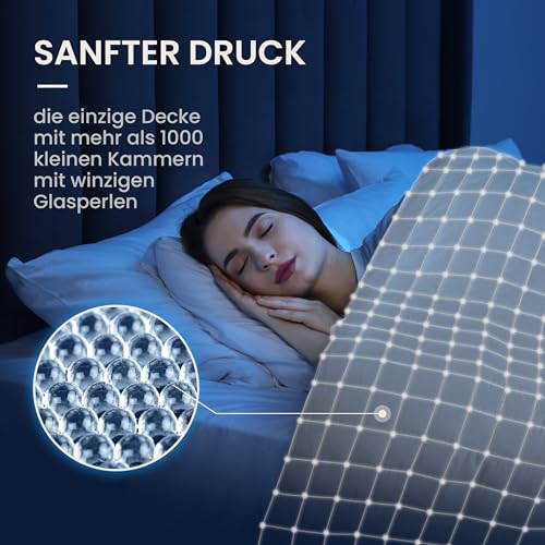 müüd® Premium Therapiedecke I 135x200cm I Hochwertige Gewichtsdecke aus atmungsaktiver Baumwolle I Stressreduzierend & therapeutisch - mit Verpackungsbox + Tragegriff